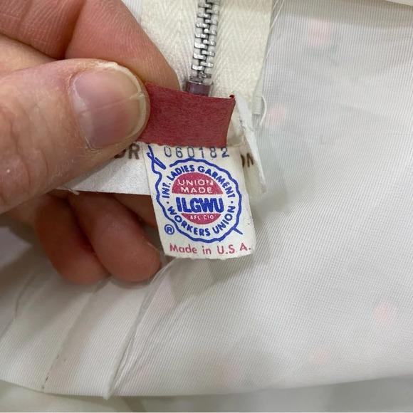 Vintage Union Made pink chiffon ruffle prom formal maxi dress Sz 7 small - Picture 5 of 10